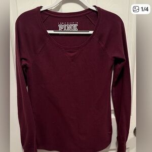PINK Victoria's Secret Maroon Thermal Top Size Medium. Great condition